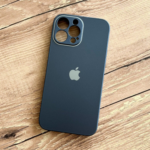 Capa Resistente De Vidro Fosca Para iPhone Borda De Silicone