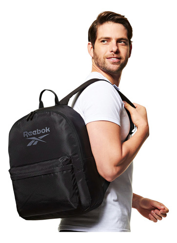 Mochila Adulto Reebok Element Preta E Cinza - Ruh4