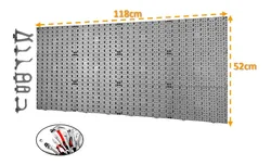 Comprar Painel Para Ferramentas 118x52cm Plástico 48 Ganchos Cinza no Mercado Livre