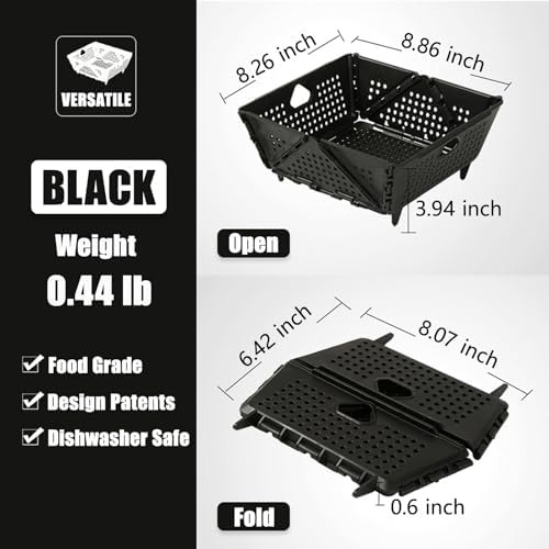 Colador Plegable De Plástico, Cesta De Drenaje Plegable Con
