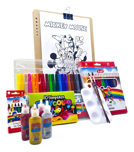 Kit Arte Niños Set Infantil+ Dibu. Para Pintar Mickey Disney