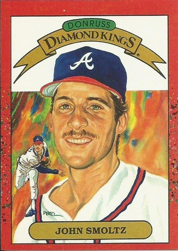 Barajita John Smoltz Donrus 1990 #8 Diamond Kings Bravos Err