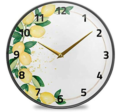 Alaza Acuarela Limón Vintage Divertido Reloj De Pared Funcio