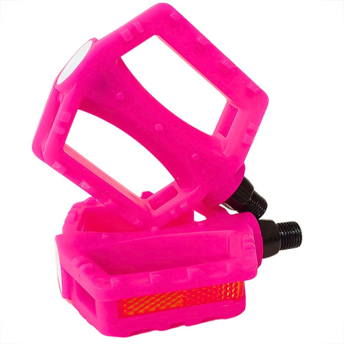 Par Pedal Infantil 1/2 Plataforma Nylon Com Esfera Colorido Cor Rosa