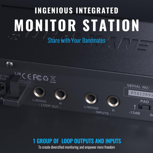Sistema De Monitor Intraural Inalambrico Phenyx Pro Uhf M...