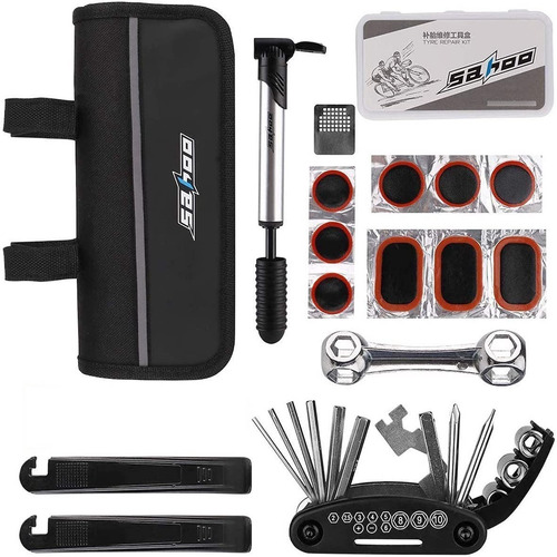 Imagen 1 de 7 de Kit Reparacion Bicleta Parche Solución Llaves Y Estuche