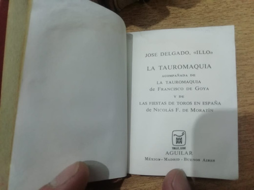 La Tauromaquia José Delgado Tapa Dura Encuadernado Símil Cue