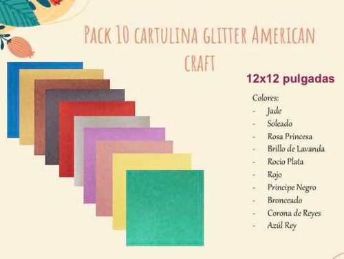 Pack10 Cartulinas Premium Glitter