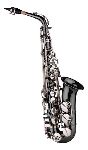 Saxofón Alto Professional Brass Bend En Mi Bemol, Negro