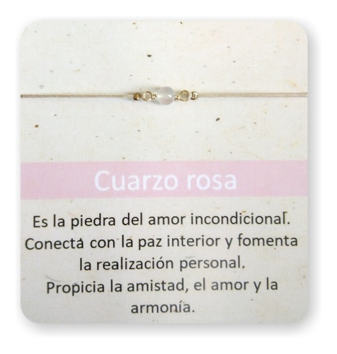 Pulsera Piedra Natural Cuarzo Rosa Amuleto Protección Regalo