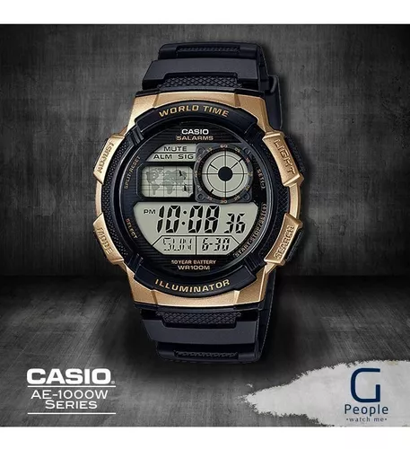Reloj Casio Hombre AE-1000W Hora Mundial – Relojería Valencia Perú