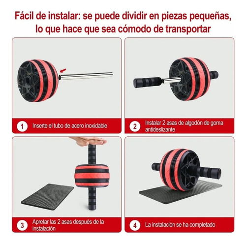 Kit Ejercitador Rueda Abdominales Barras Push-up Cuerda
