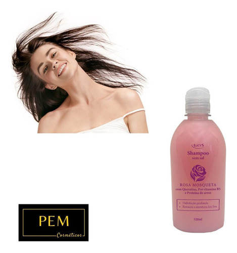 Shampoo Rosa Mosqueta Restaura E Hidrata Cabelos