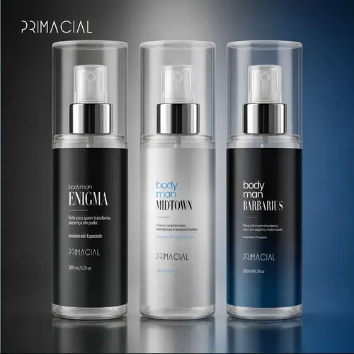 Kit Body Splash Masculino Barbarius Enigma Midtown 200ml