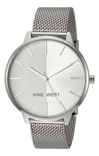 Nine West Reloj De Pulsera De Malla Con Esfera Sunray Para M