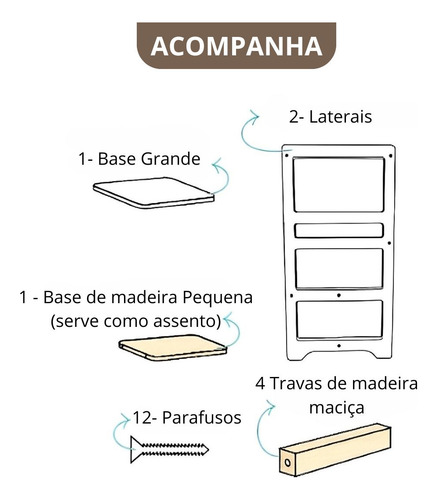 Torre De Aprendizagem Montessori Premium Madeira Resistente Cor Natural