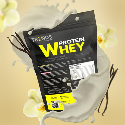 Combo 2x Whey Protein Blend Proteico Refil 500g Glúten Free Sabor Baunilha