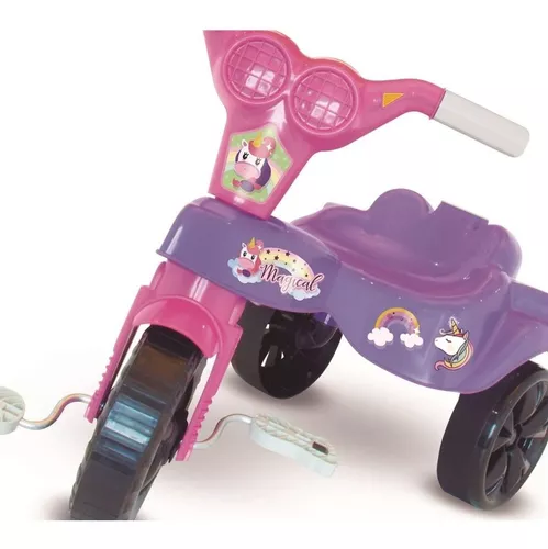 Triciclo Infantil Velotrol Unicórnio Com Empurrador Menina