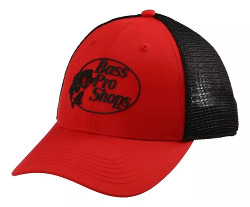 Gorra Original Bass Pro Shops Logo Flex Rojo/negro Malla