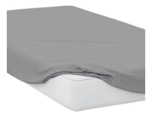 Sabana De Cajon Ajustable De Microfibra Diferentes Tamaños Gris Individual Liso