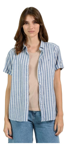 Camisa Manga Corta Lino Mujer Brooksfield Moda Bm3008