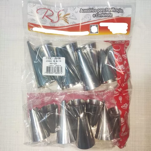 Kit Jogo De Bico Para Confeitar Bolo Inox 16 Peças + Bailarina