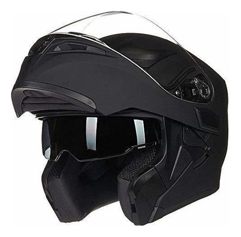 Ilm Motocicleta Doble Visera Plegable Cara Completa Casco Do