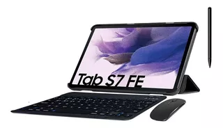 Case + Teclado Com Luz Abnt2 + Mouse Para Galaxy Tab S7 Fe