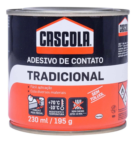 Adesivo De Contato Tradicional S/ Toluol 195g Cascola Henkel