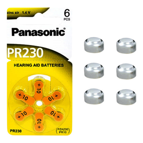 06 Pilhas Baterias 10 Auditivas Panasonic 1 Cartela