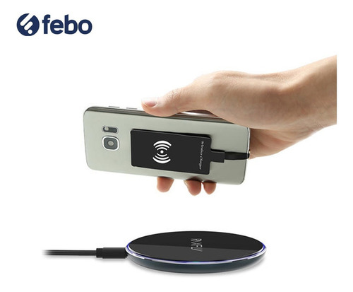 Receptor Adaptador Qi Micro Usb Carga Inalambrica Febo
