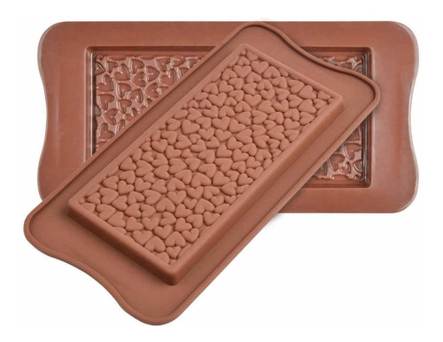 Molde Silicona Tableta Barra Chocolate Love Corazones Grabad