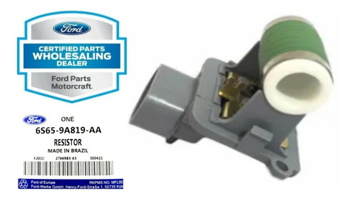 Resistencia Electroventilador Fiesta 2011 2012 2013 2014 15