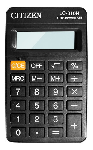 Imagen 2 de 8 de Paquete De 5 Calculadoras Citizen Bolsillo Lc-310n