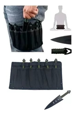 Kit 6 Facas De Arremesso Com Bainha Para Luatek Yf-002 Cor Preto