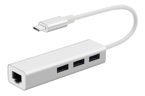 Adaptador Hub Usb-c A Ethernet Red Lan Rj45 + 3 Usb A 2.0