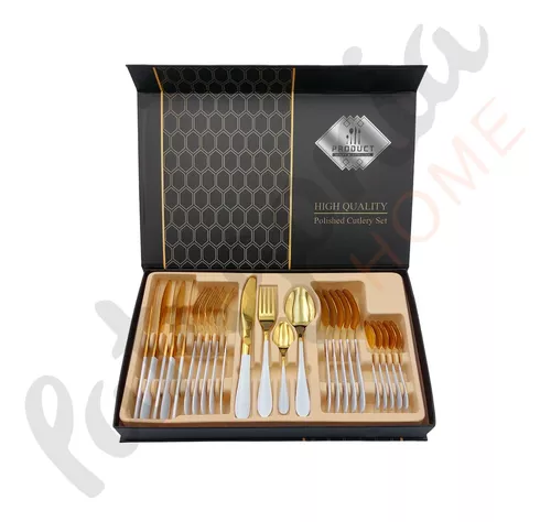 Set Juego Cubiertos X 24 En Caja Muy Elegantes Premium