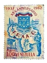 Comprar Estampilla Venezolana Xxv Aniversario Ff.aa.c. 1937 - 1962