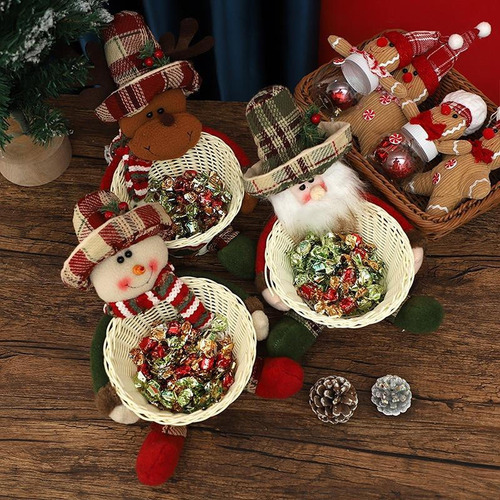 Cesta De Mimbre Para Adornar En Fiestas Con Recipiente Para