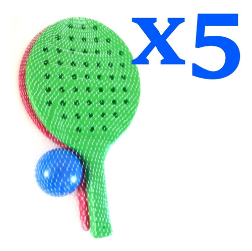 Juego Paletas Plastico Tipo Paddle Pelota Pack X5 Por Mayor