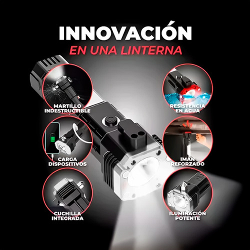 Set 2 Linternas Martillo Recargable Usb Power Bank