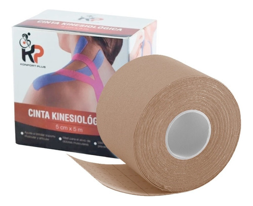 Cinta Kinesiológica Vendaje Terapéutico Deportes Kinesiotape Color Beige