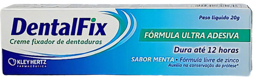 Creme Fixador De Dentadura Dentalfix Duração 12hrs 20g Menta