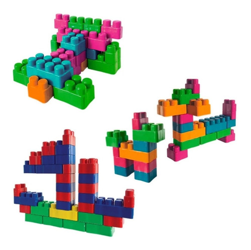 Super Blocos Coloridos 48 Peças Grande Colorido Brinquedos