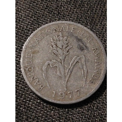 Moneda De Rwanda 1 Franco Año 1977 Aluminio Km # E4