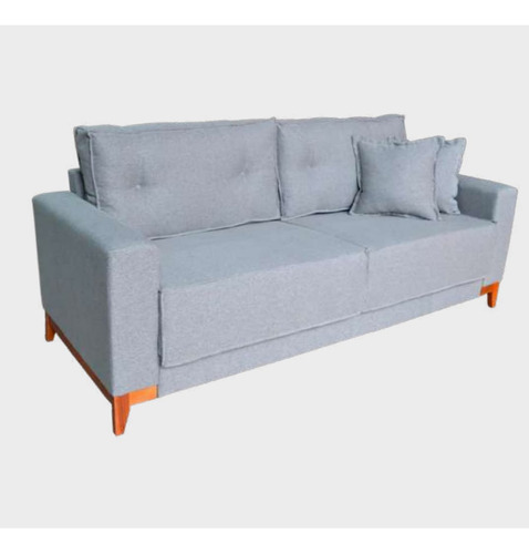 Sofa Sillón Veneza Diseño 3 Cuerpos Tela Lino 2 Almohadones