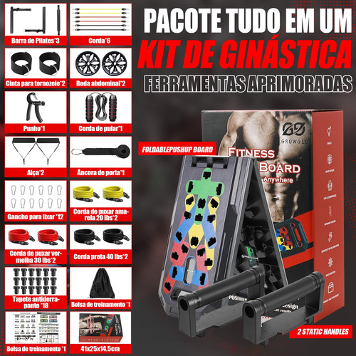 Prancha Flexão Portátil Aparelho Exercício Perda Gordura