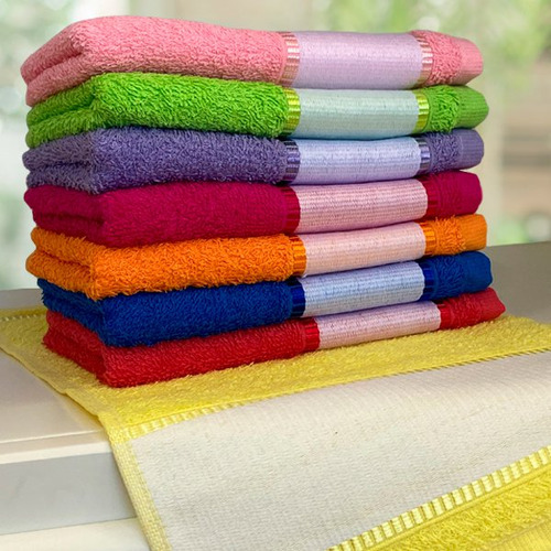 Kit 12 Toalhas De Lavabo Para Estampa Sublimática 350g/m² - Cor Rosa-claro Lisa