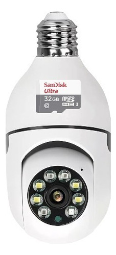 Câmera Ip Segurança Lâmpada Yoosee + Cartão De Memória 32gb