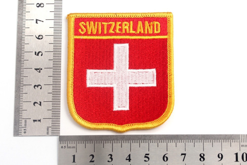 Aplique Bandera Suiza Parche Para Ropa Caja De 25 Unidades